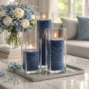Richland Rustic Pillar Candle 3"x 3" Navy Blue - thumbnail number 9