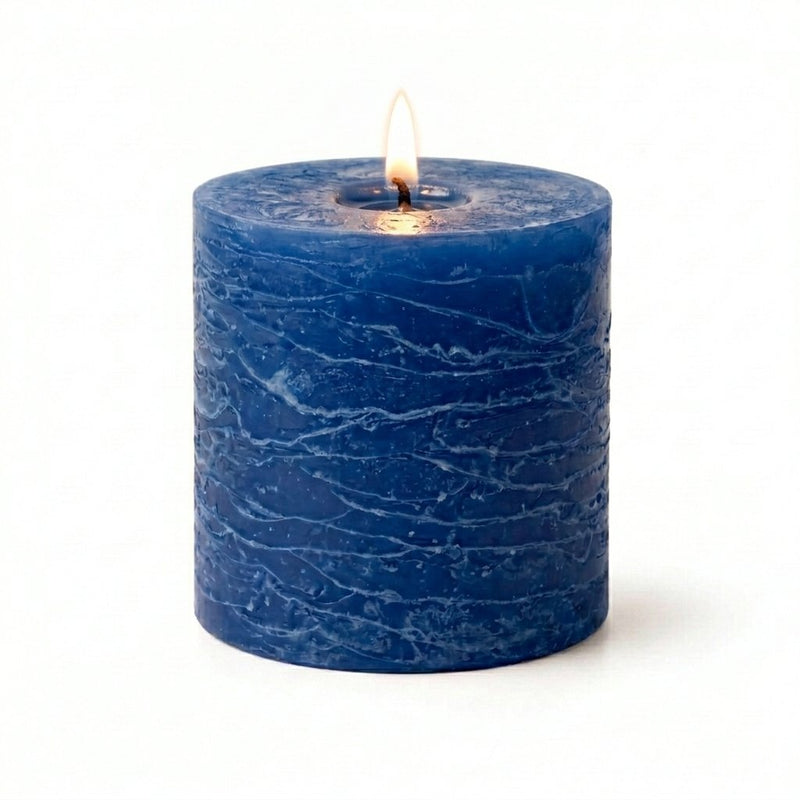 Richland Rustic Pillar Candle 3"x 3" Navy Blue - thumbnail number 2