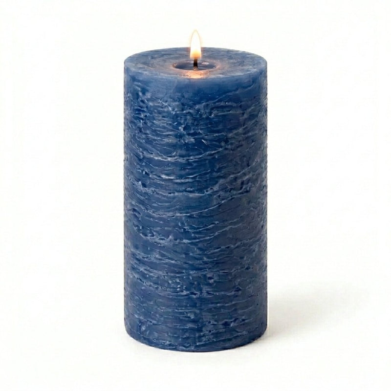 Richland Rustic Pillar Candle 3"x 6" Navy Blue - thumbnail number 2