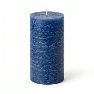 Richland Rustic Pillar Candle 3"x 6" Navy Blue