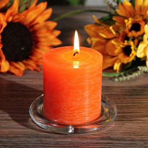 Richland Rustic Pillar Candle 3"x 3" Orange Set of 24