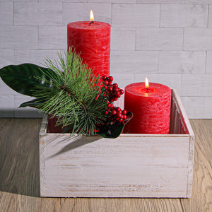 Richland Rustic Pillar Candle 3"x 6" Red