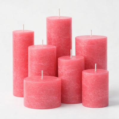 Richland Rustic Pillar Candle 3"x 6" Pink Set of 12 - thumbnail number 3