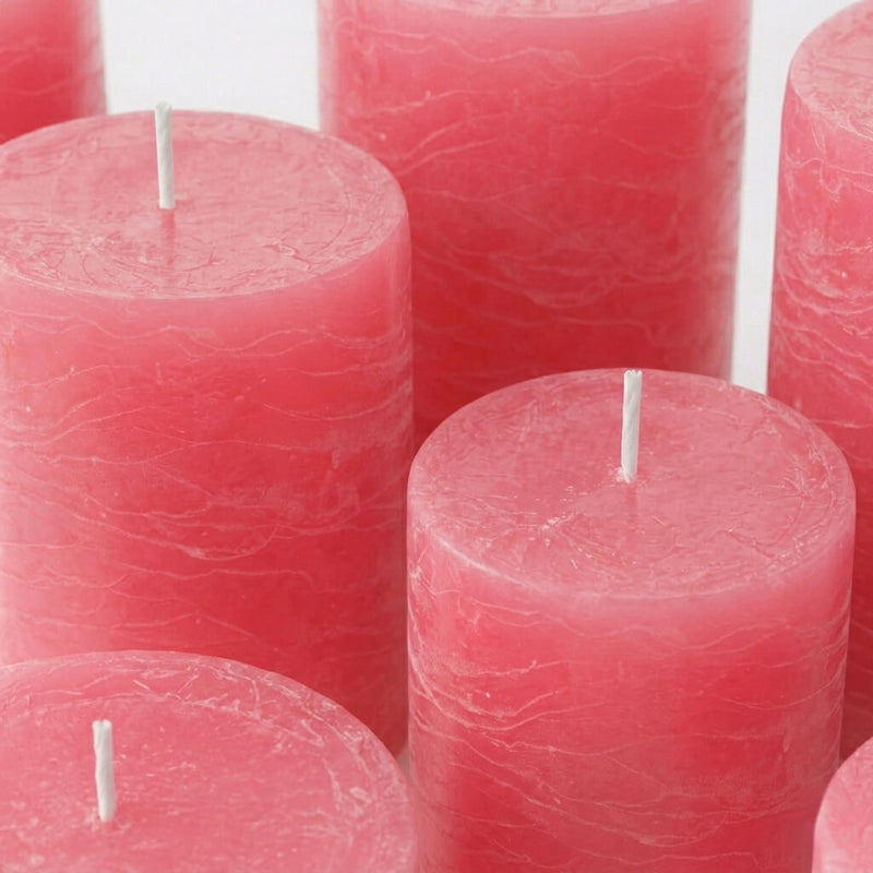 Richland Rustic Pillar Candle 3"x 6" Pink Set of 12 - thumbnail number 5