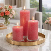 Richland Rustic Pillar Candle 3"x 6" Pink Set of 12 - thumbnail number 9