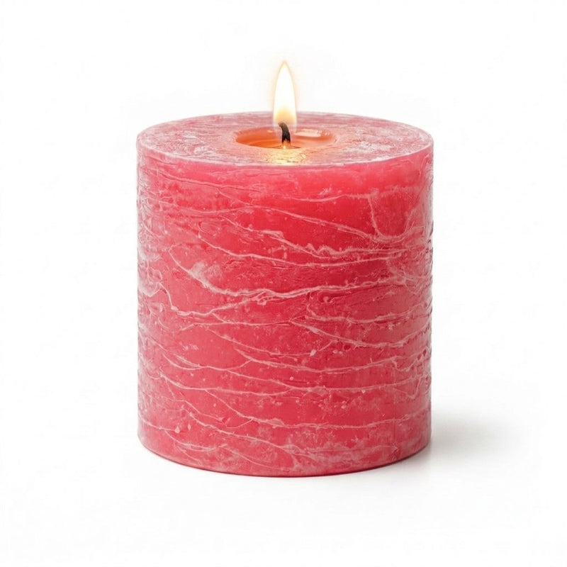 Richland Rustic Pillar Candle 3"x 3" Pink Set of 12 - thumbnail number 2