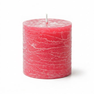 Richland Rustic Pillar Candle 3"x 3" Pink
