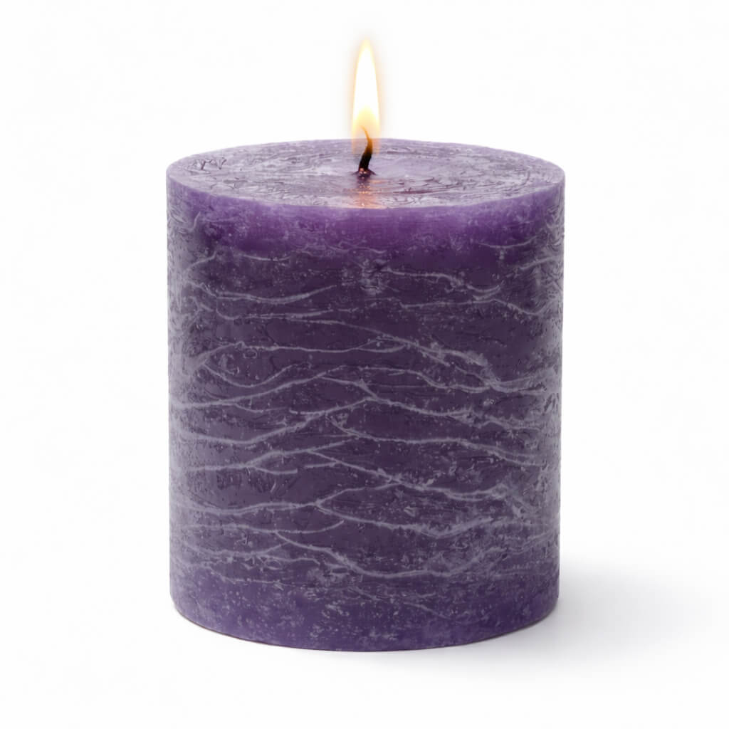 Richland Rustic Pillar Candle 3"x 3" Purple
