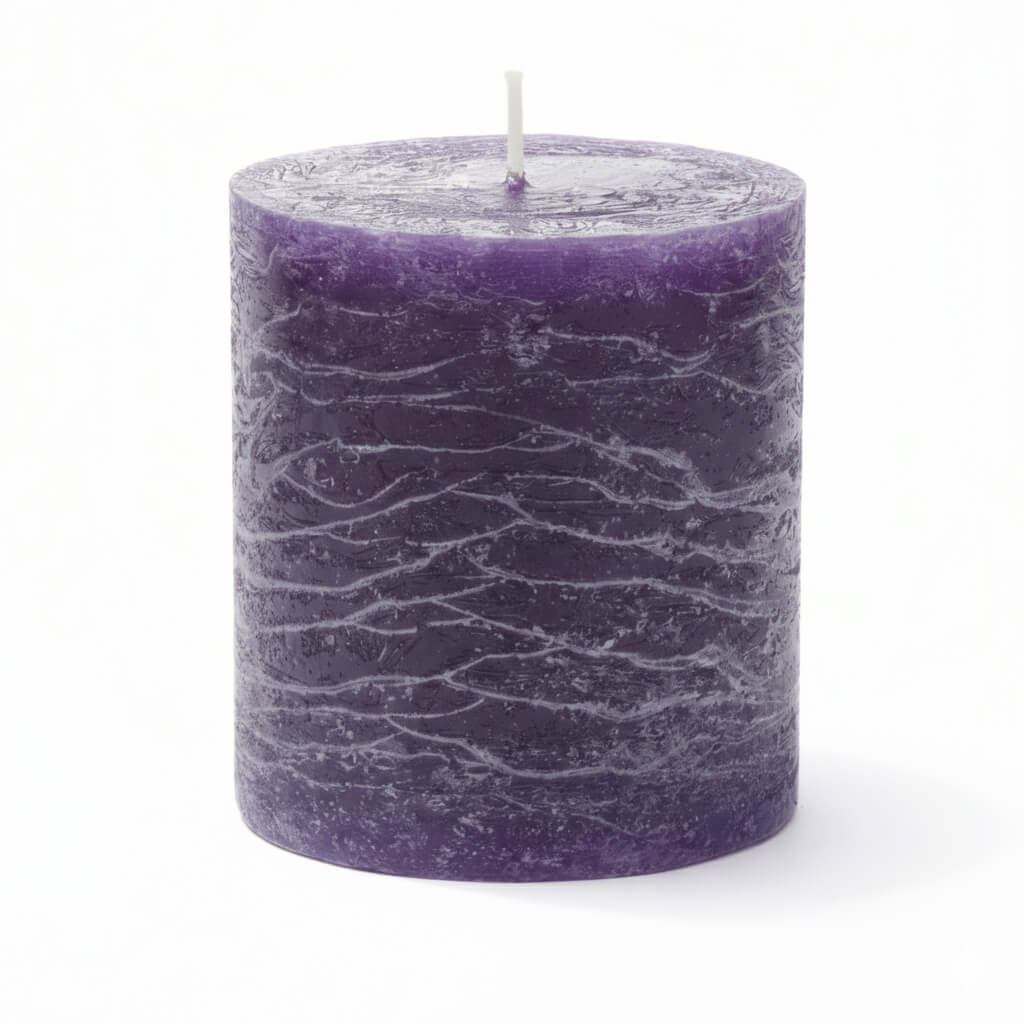 Richland Rustic Pillar Candle 3"x 3" Purple