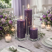 Richland Rustic Pillar Candle 3"x3", 3"x6" & 3"x9" Purple Set of 36 - thumbnail number 7