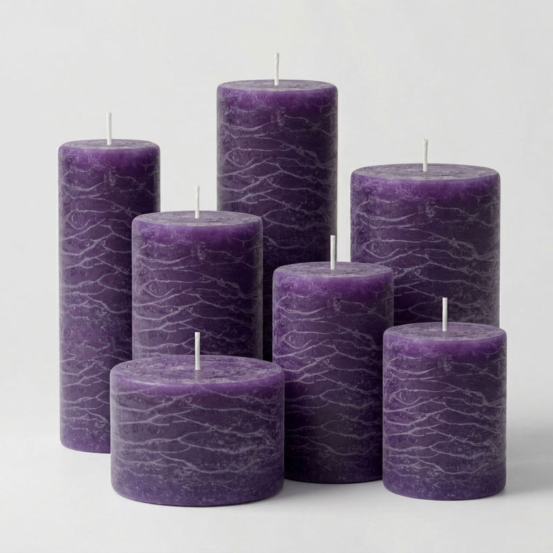 Richland Rustic Pillar Candle 3"x 3" Purple - thumbnail number 3
