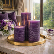 Richland Rustic Pillar Candle 3"x3", 3"x6" & 3"x9" Purple Set of 36 - thumbnail number 6