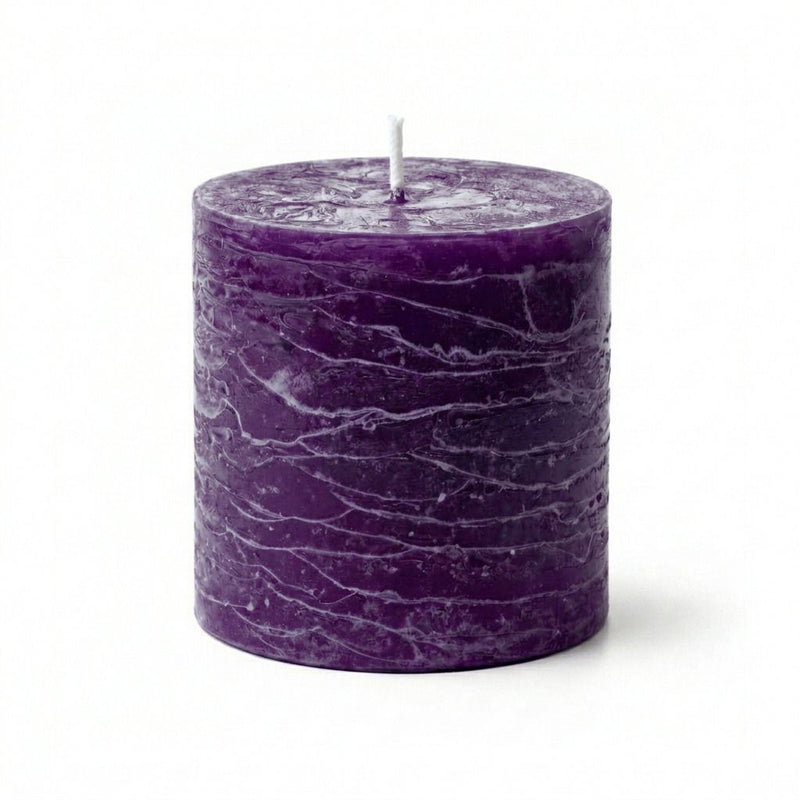 Richland Rustic Pillar Candle 3"x 3" Purple - thumbnail number 1