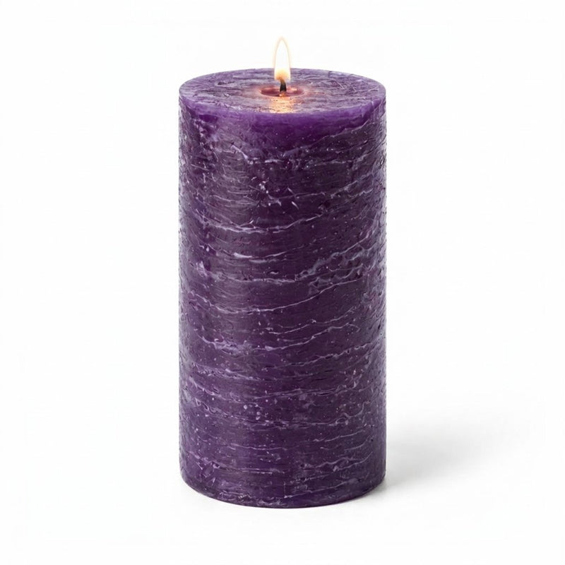 Richland Rustic Pillar Candle 3"x 6" Purple - thumbnail number 2