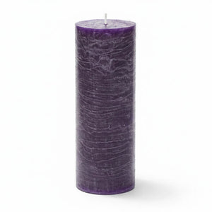 Richland Rustic Pillar Candle 3"x 9" Purple Set of 24