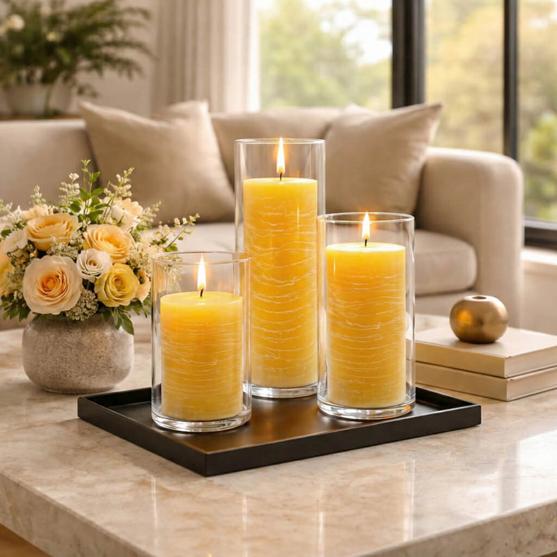 Richland Rustic Pillar Candle 3"x 9" Yellow - thumbnail number 9