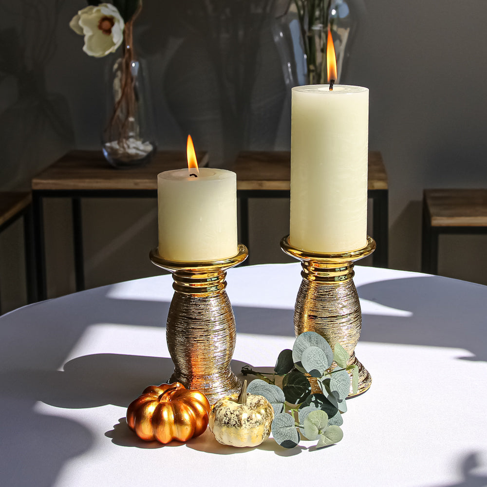Richland Rustic Pillar Candle 3"x 3" Light Ivory Set of 12