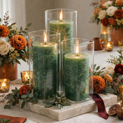 Richland Rustic Pillar Candle 3"x 3" Dark Green - thumbnail number 7