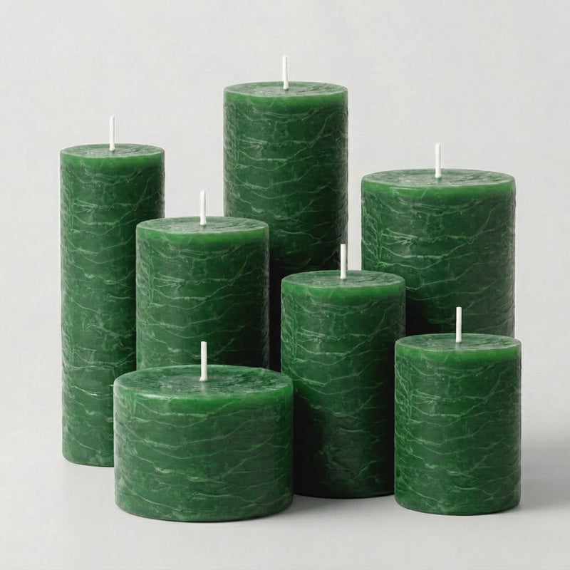 Richland Rustic Pillar Candle 3"x 3" Dark Green - thumbnail number 3