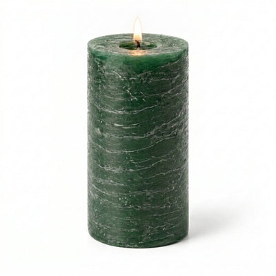 Richland Rustic Pillar Candle 3"x 6" Dark Green - thumbnail number 2