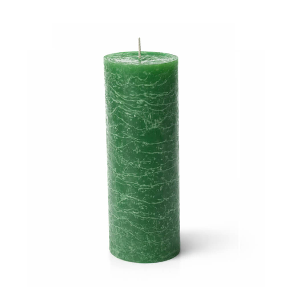 Richland Rustic Pillar Candle 3"x 9" Dark Green Set of 12