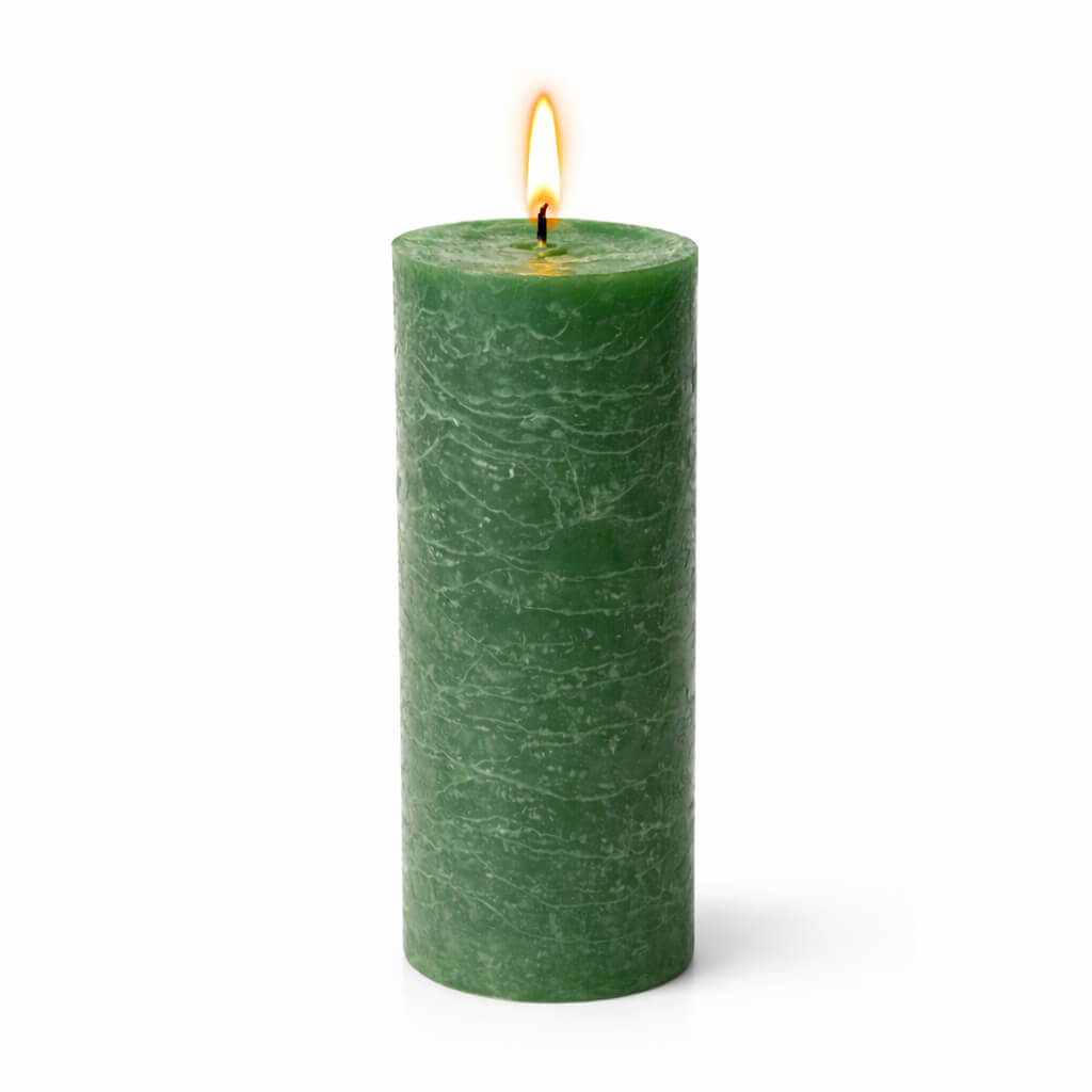 Richland Rustic Pillar Candle 3"x 9" Dark Green Set of 12