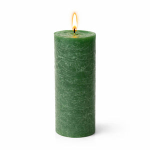 Richland Rustic Pillar Candle 3"x 9" Dark Green Set of 12