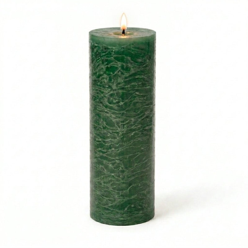 Richland Rustic Pillar Candle 3"x 9" Dark Green - thumbnail number 2