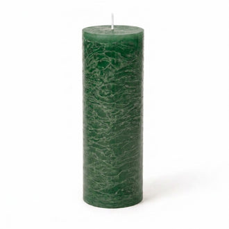 Richland Rustic Pillar Candle 3"x 9" Dark Green