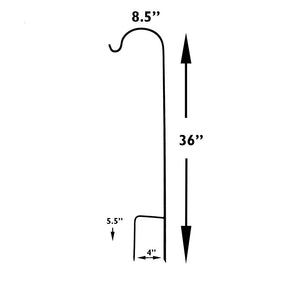 36" Black Metal Shepherds Hook