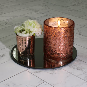 Richland Rose Gold Dotted Glass Holder - Small Set of 12