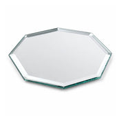12-inch octagon table mirror with beveled edges on a plain white backdrop - thumbnail number 2