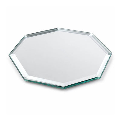 12-inch octagon table mirror with beveled edges on a plain white backdrop - thumbnail number 2