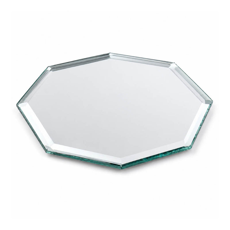 12-inch octagon table mirror with beveled edges on a plain white backdrop - thumbnail number 2