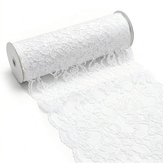 White Chantilly Lace Chair Sash and Runner 9in x 9yds