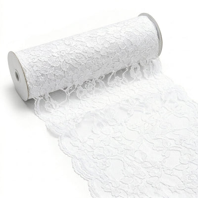 White Chantilly Lace Chair Sash and Runner 9in x 9yds