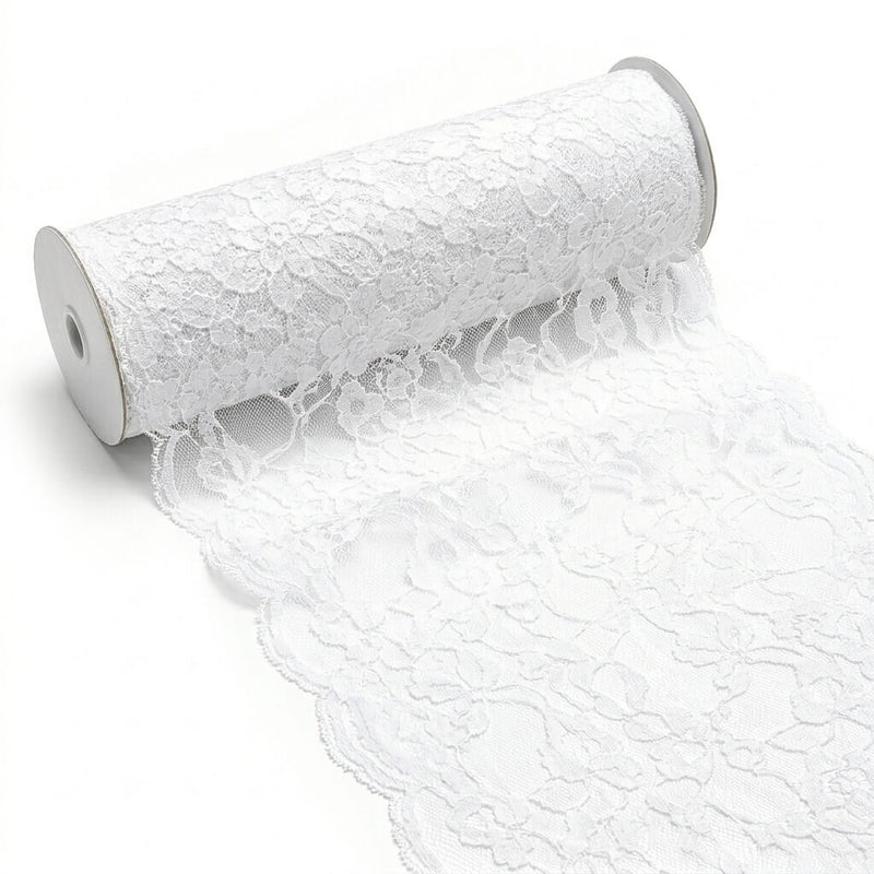 Roll of White Chantilly lace runner and sash - thumbnail number 1