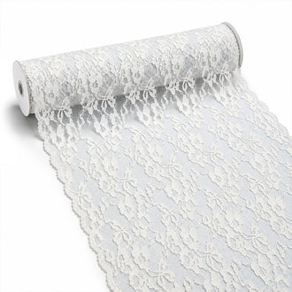 White Chantilly Lace Runner and Sash 14in x 10yds