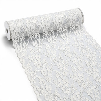 White Chantilly Lace Runner and Sash 14in x 10yds