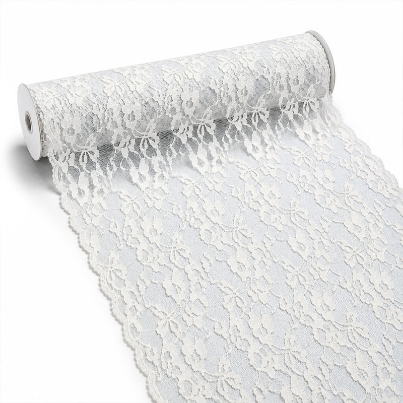 Roll of white Chantilly lace runner and sash - thumbnail number 1