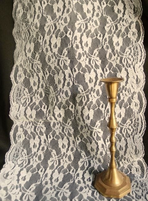 Ivory Chantilly Lace Runner and Sash 14in x 10yds - thumbnail number 2