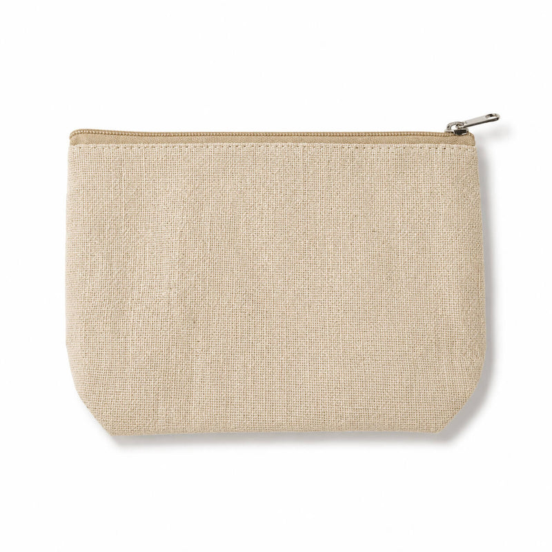 Zippered 7x5 inch burlap bag on a white background - thumbnail number 1