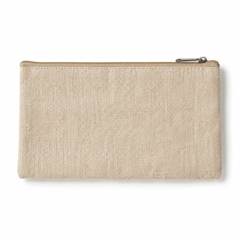 Zippered 9x5 inch burlap bag on a white background - thumbnail number 1