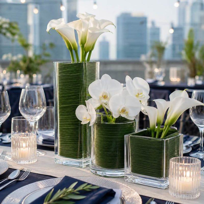 Variegated Aspidistra Leaf Floral Ribbon 4in x 50yds Dark Green - thumbnail number 4