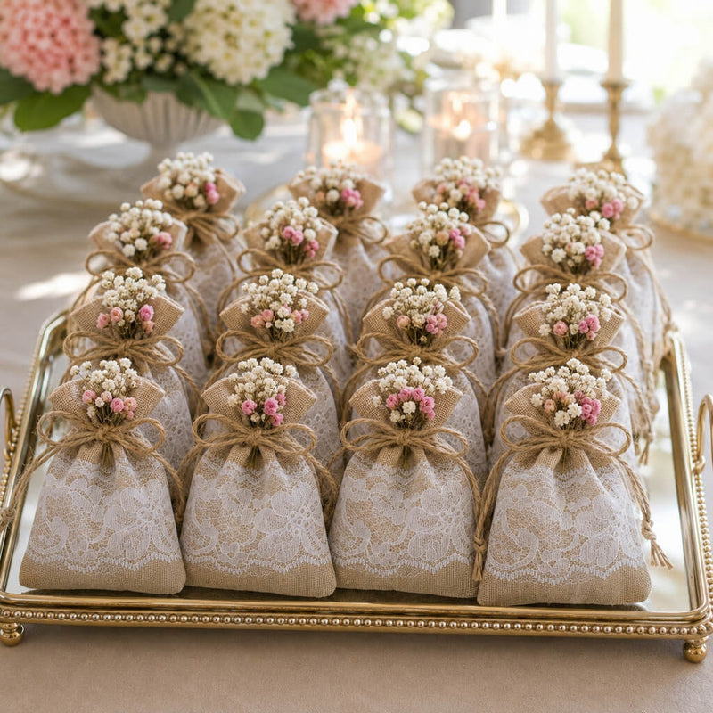 Linen and Lace Detail Favor Bags 3x4 (Set of 12) - thumbnail number 6