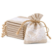 Linen and Lace Detail Favor Bags 3x4 (Set of 12) - thumbnail number 3