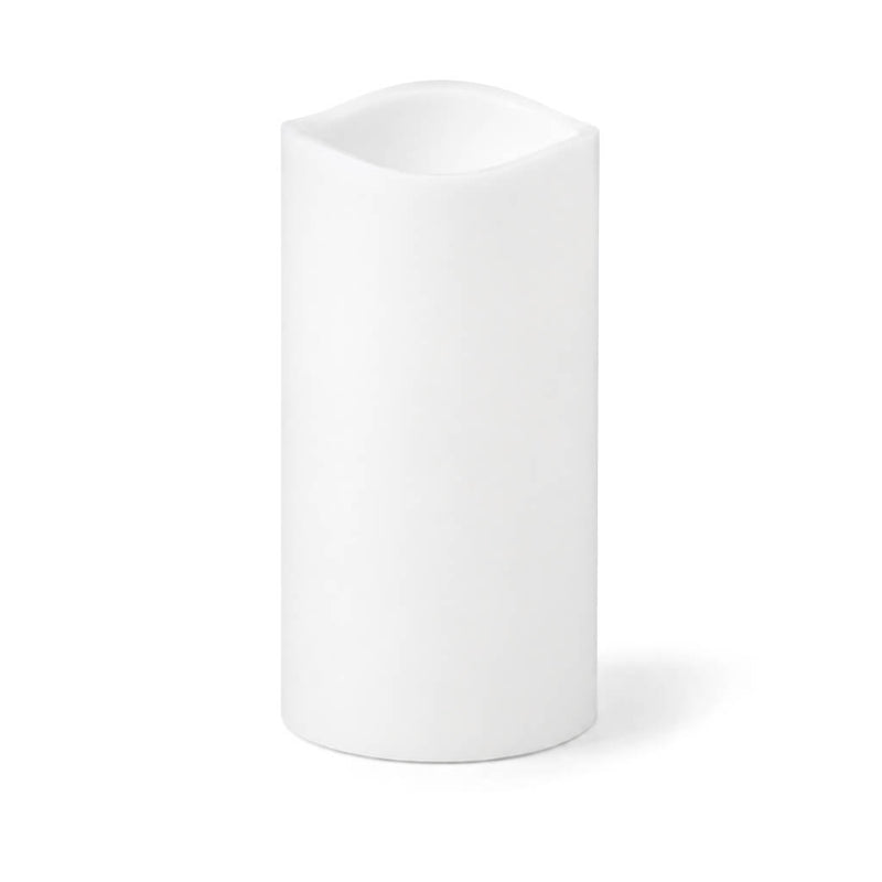 White battery-operated pillar candle with wavy rim - thumbnail number 1