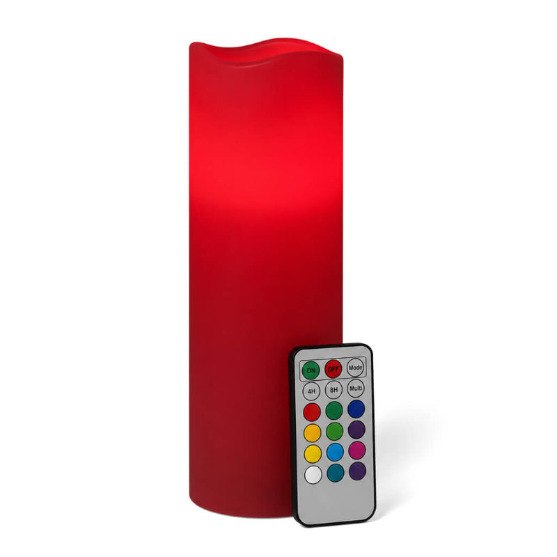 Glowing red LED candle with remote isolated on white - thumbnail number 7