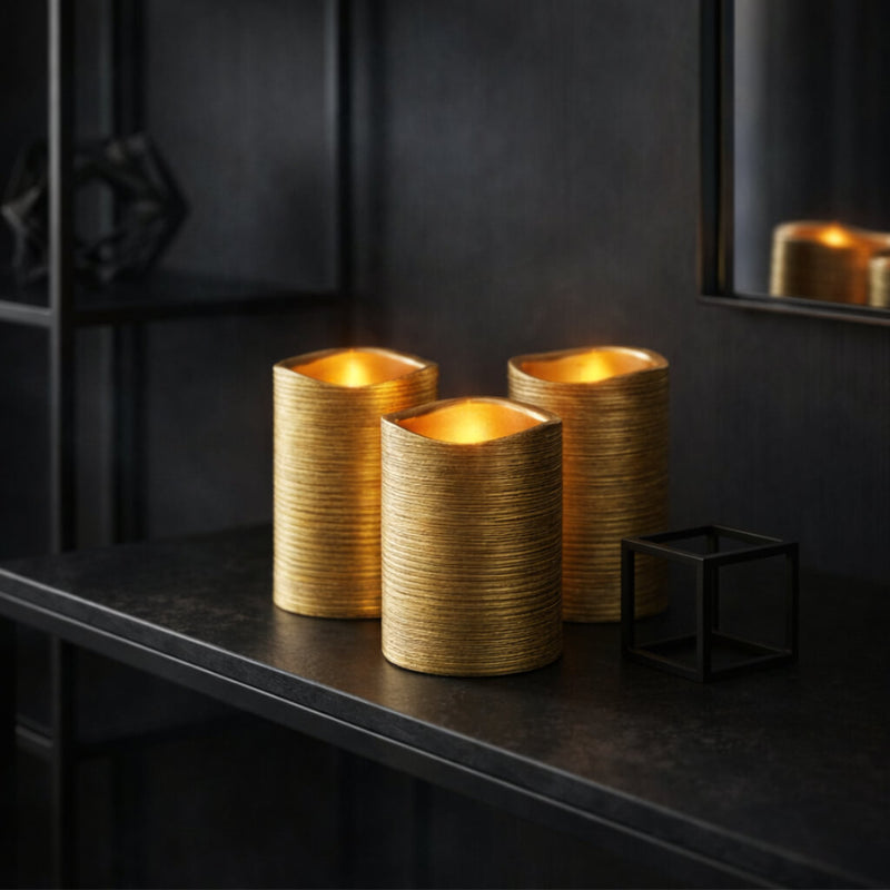 Richland Gold Metallic Wavy Top LED Candle - thumbnail number 6