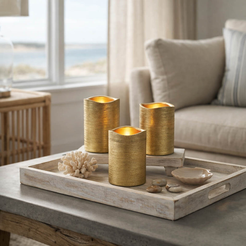 Richland Gold Metallic Wavy Top LED Candle - thumbnail number 7